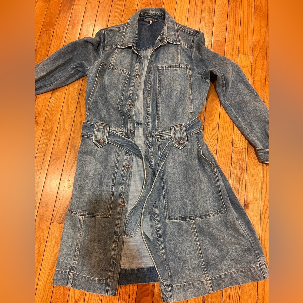 Trench denim jean jacket